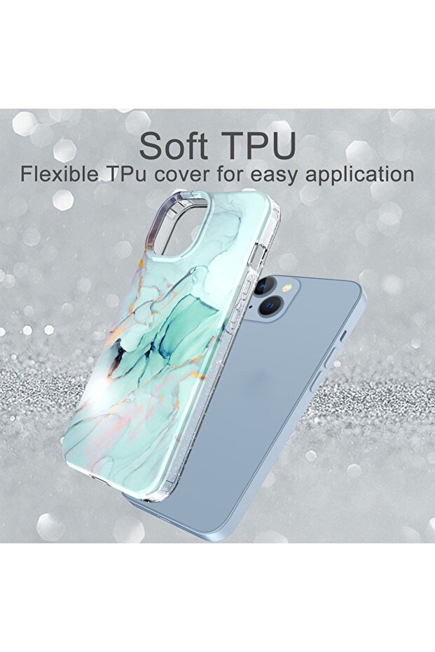Marble Pattern IMD Θήκη Σιλικόνης Mint (Apple iPhone 14 Plus) - 3