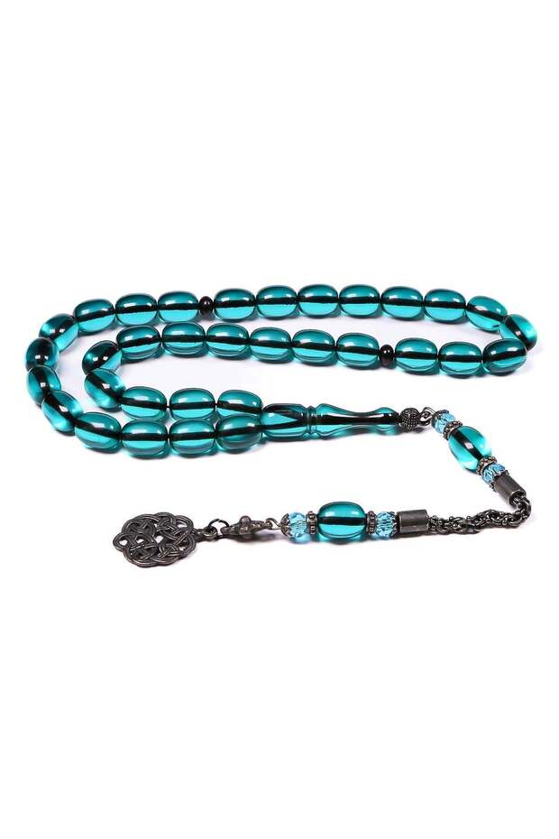 Oxide Tasseled Water Green Fire Amber Prayer Beads