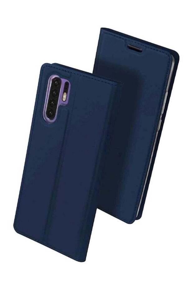 غطاء حماية مغناطيسي من الجلد، لهاتف P30 Pro، أزرق