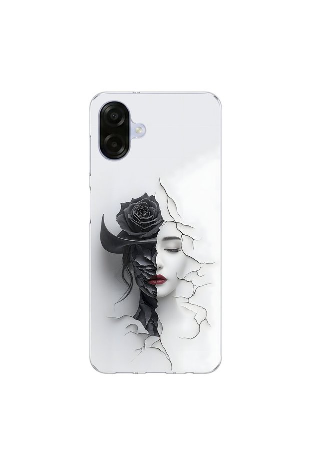 Samsung Galaxy A07 Compatible Aesthetic Face 4 Design Transparent Case