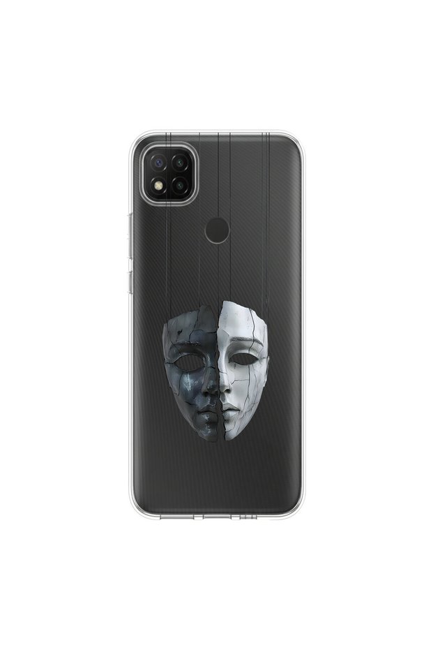Redmi 9C Compatible Aesthetic Face 7 Design Transparent Case