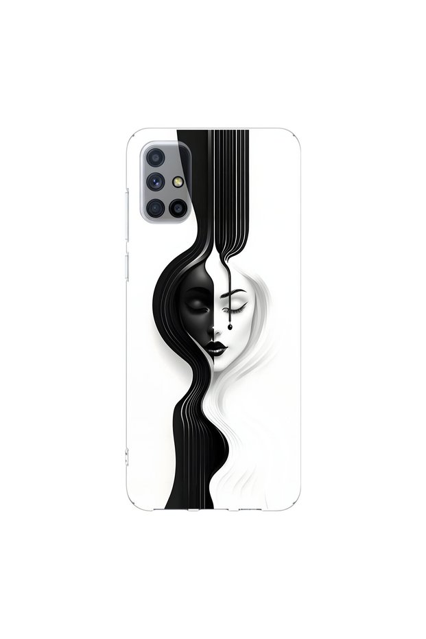 Samsung Galaxy M51 Compatible Aesthetic Face 3 Design Transparent Case