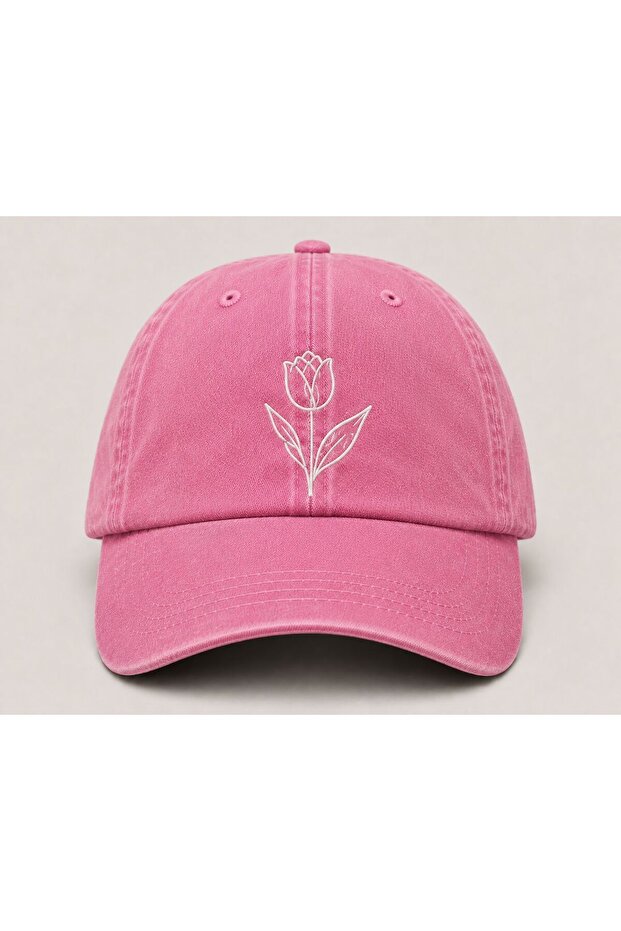 Pinterest Aesthetic Floral Embroidered Washable Sports Cap
