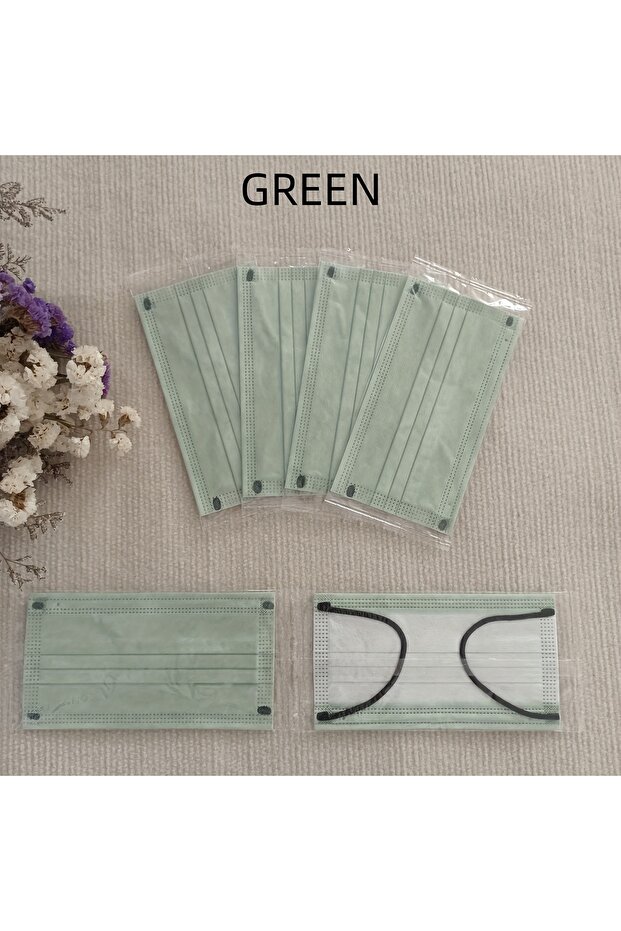50 Pieces/Disposable Flat Masks, 3-Layer Non-Woven