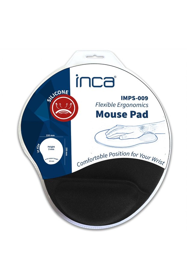 Inca Imps-009 Black Mouse Pad with Wrist Support