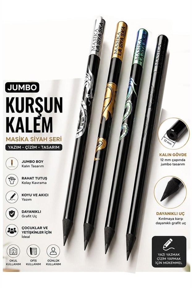 Jumbo Pencil 4 Pieces Silka 1515 Dragon Jumbo Thick Pencil Hb Easy Grip Graded Pencil Lead