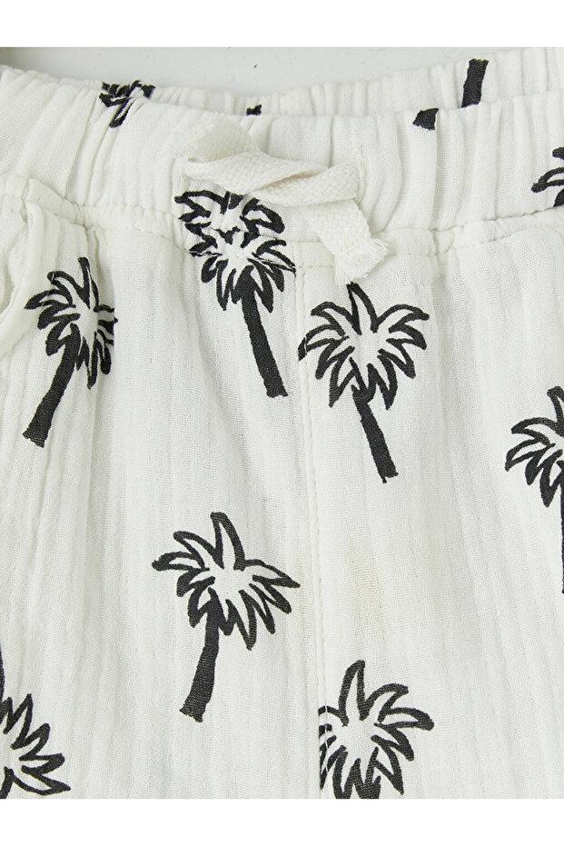 Beige Boys' Muslin Shorts with Pockets