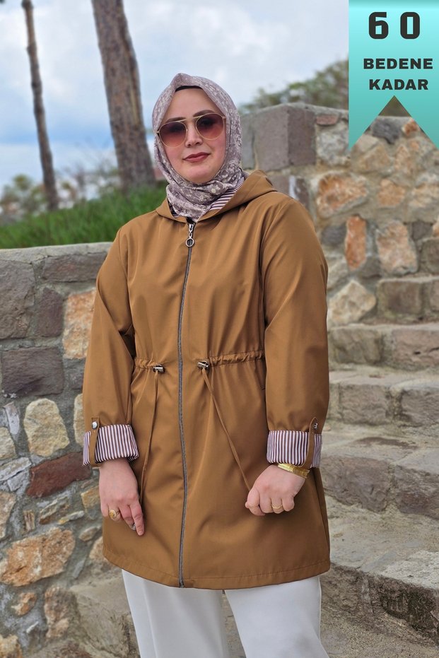 Women's Hijab Clothing Plus Size Seasonal Short Trench Coat