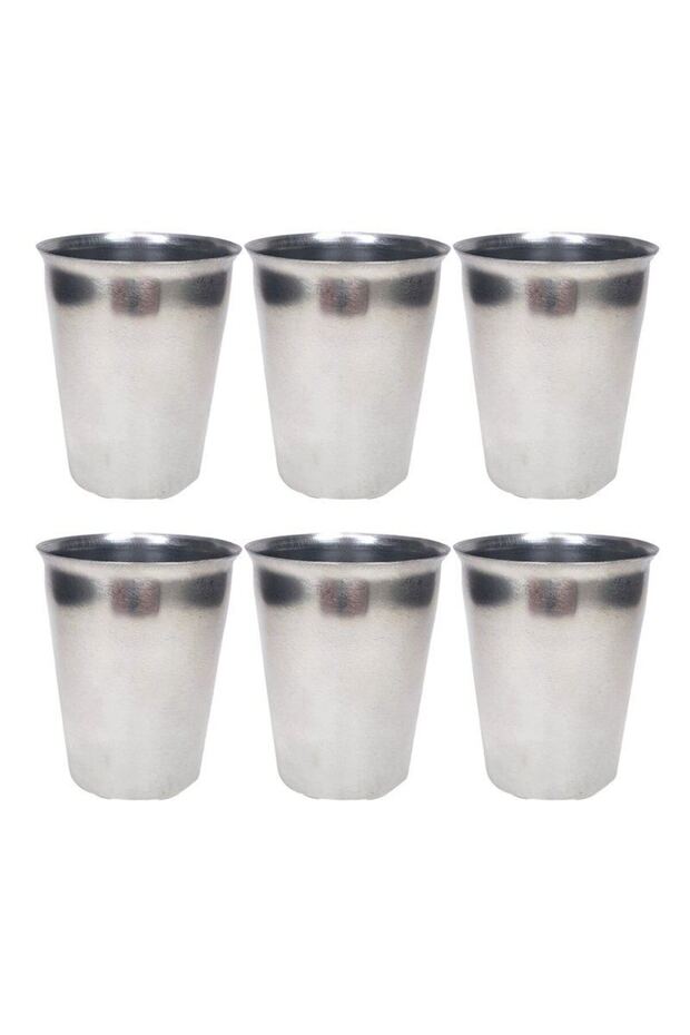 6 Pieces Stainless Steel Chrome Cups 9 x 7.5 x 5.5cm