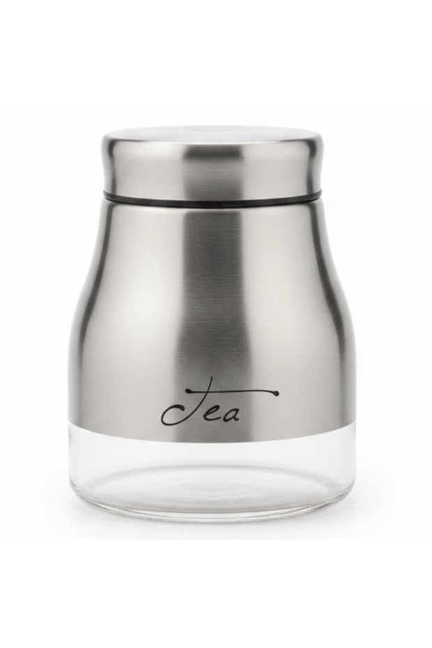 Silver Stainless Steel & Glass Storage Canister — 750 ml