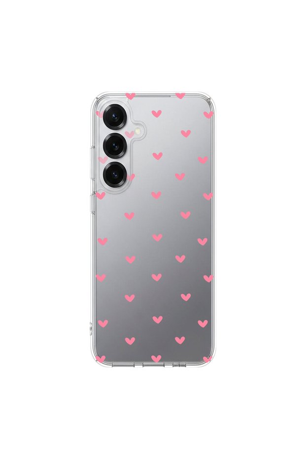 Samsung Galaxy S25 Plus Compatible Heart 5 Design Transparent Case