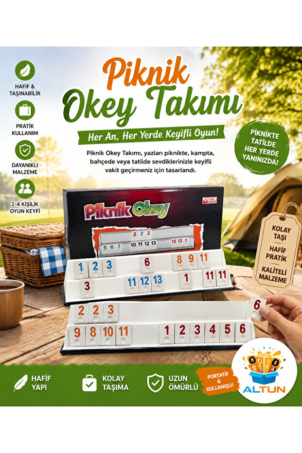 Small Size Portable Picnic Okey Set