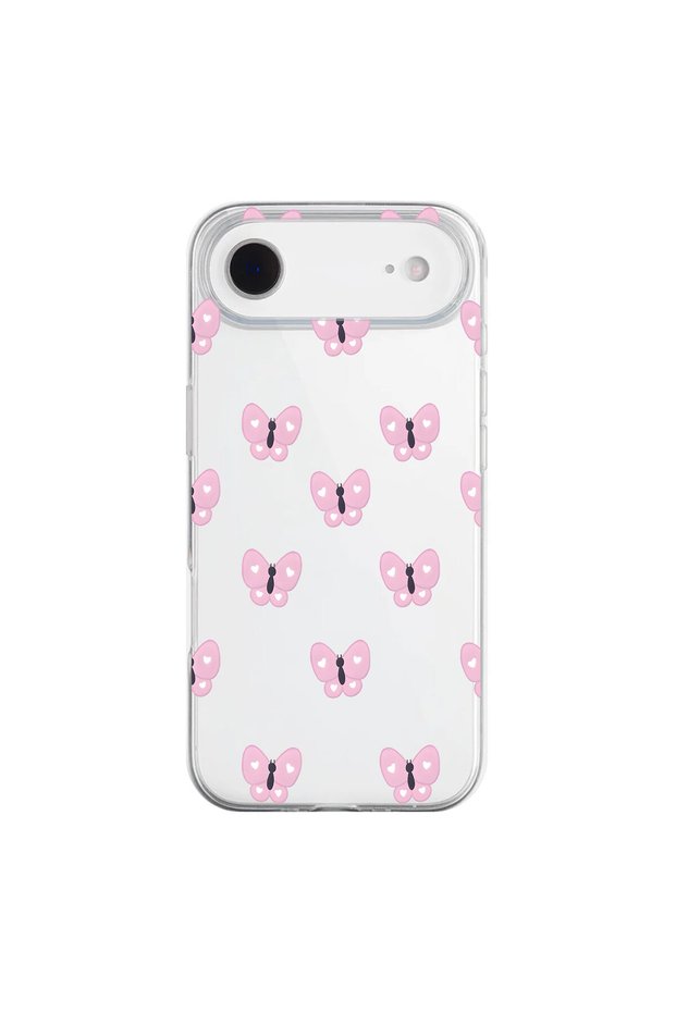 iPhone 17 Air Compatible Butterfly 2 Design Transparent Case