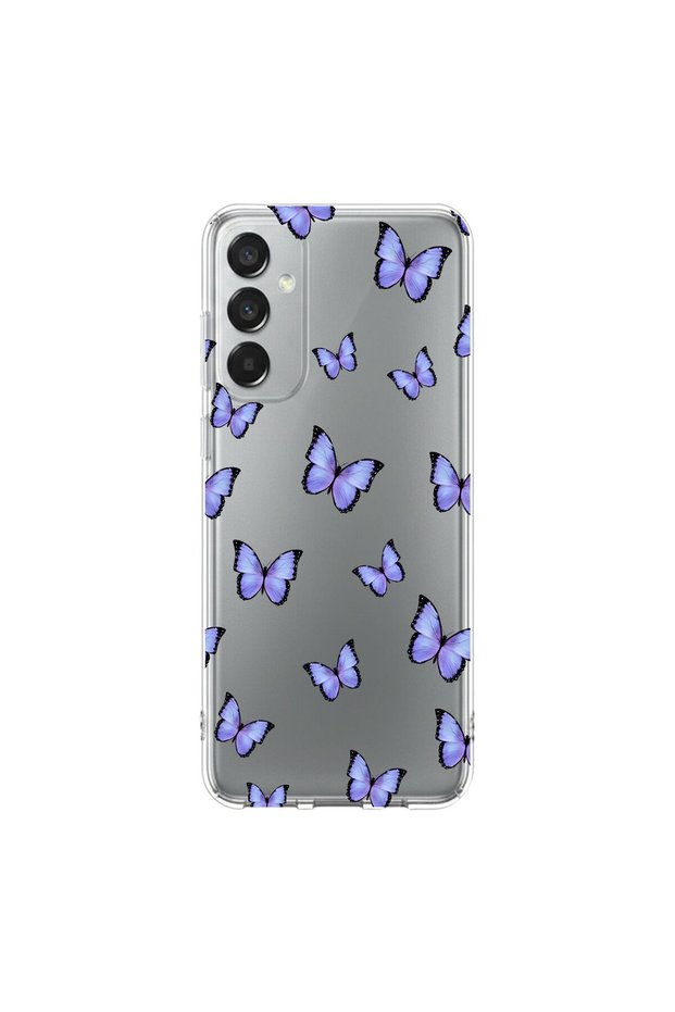 Samsung Galaxy M15 Compatible Butterfly 4 Design Transparent Case