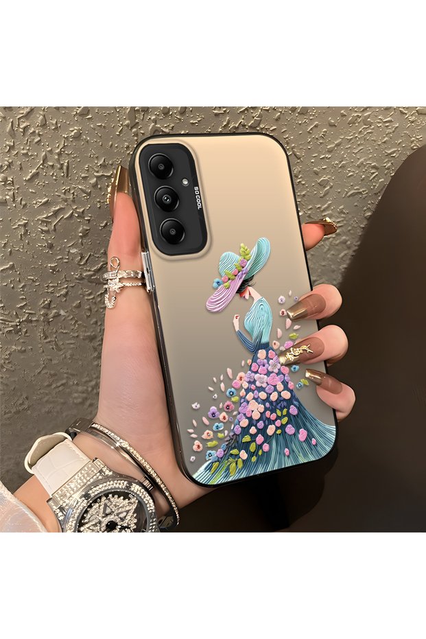 Samsung Galaxy A05S Compatible Silicone Edge Hard Back Case Couple Phone Case Beautiful Girl Patterned