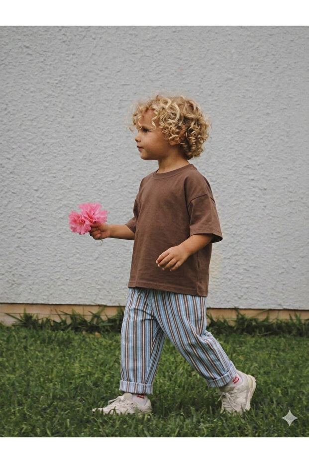 La Ciel Paris Children's Striped Pants and Oversized Tshirt Set