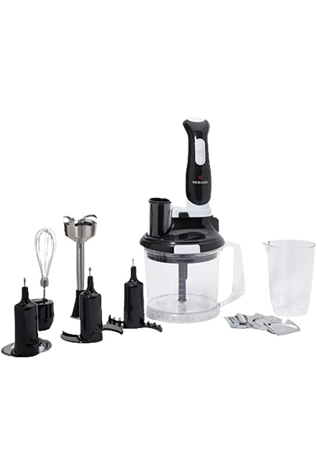 ME-HBL1001B 14 in 1 Hand Blender, Variable Speed, Long Life DC Motor, Turbo Button, Unique C Blade, Ergonomic Design, Black-White (450W)