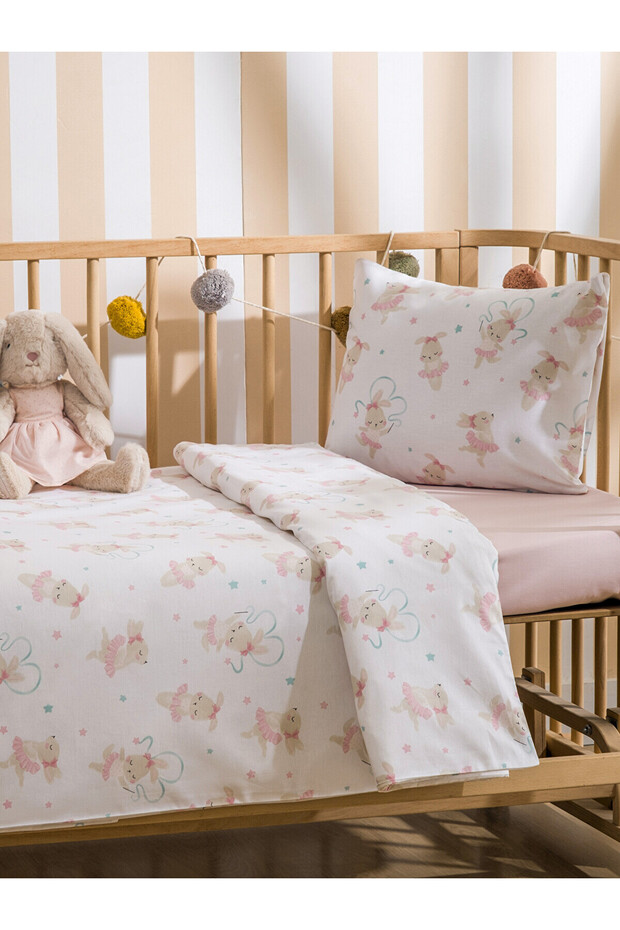 Nevavm Rabbit Printed Baby Boy Duvet Cover Set with Difference