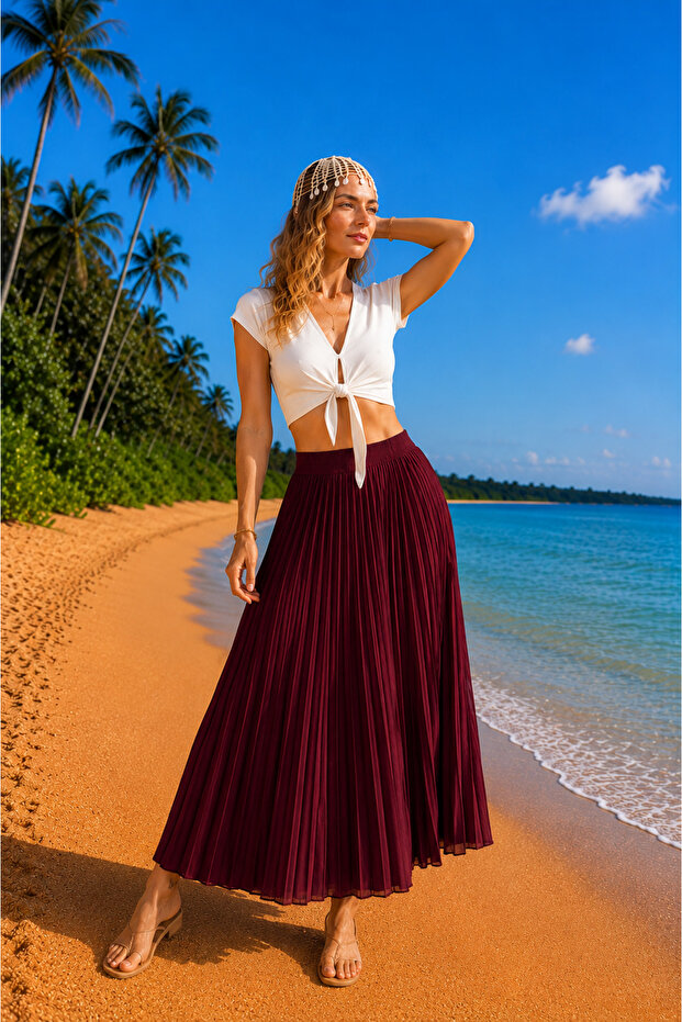 Patterned Long Lined Modal Skirt
