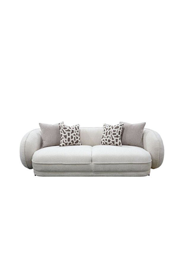 Devina 3 Seater Fabric Sofa | Three Seat Sofas | L230xW95xH71cm - Light Brown