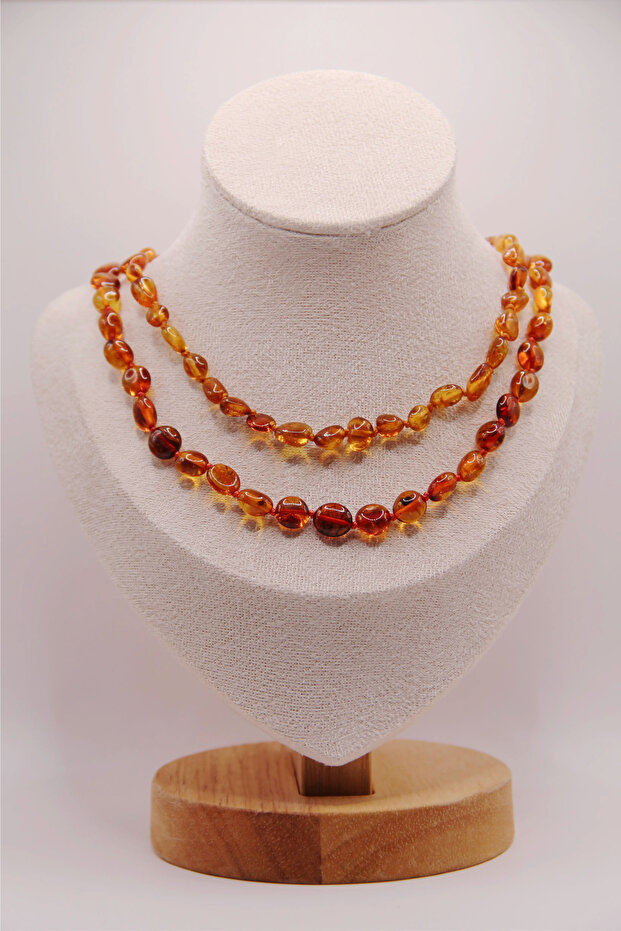 Damla Amber Mother-Baby Necklace Set Original Certified