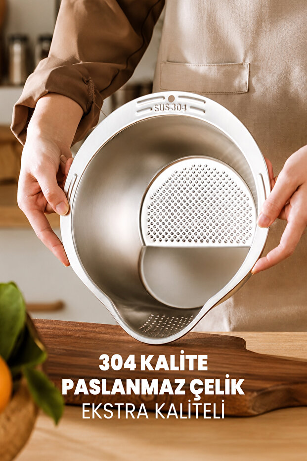 High Quality Stainless Steel Rice Strainer - 304 Grade - Extra Sturdy - Durable for Life Rice Strainer