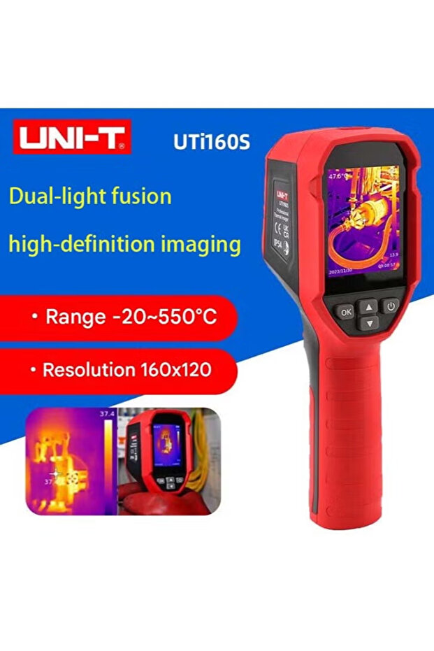 كاميرا حرارية محمولة UNI-T UTI160S بدقة 160×120 للكشف عن ارتفاع درجة حرارة مكونات لوحات الدوائر المطبوعة ولفحصها حرارياً