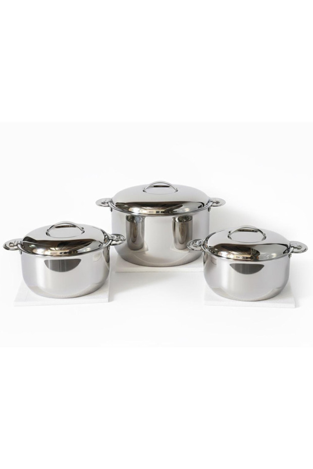 FLAVIO Hotpot 3-Piece Set (1L-2L-3L)- Steel Finish