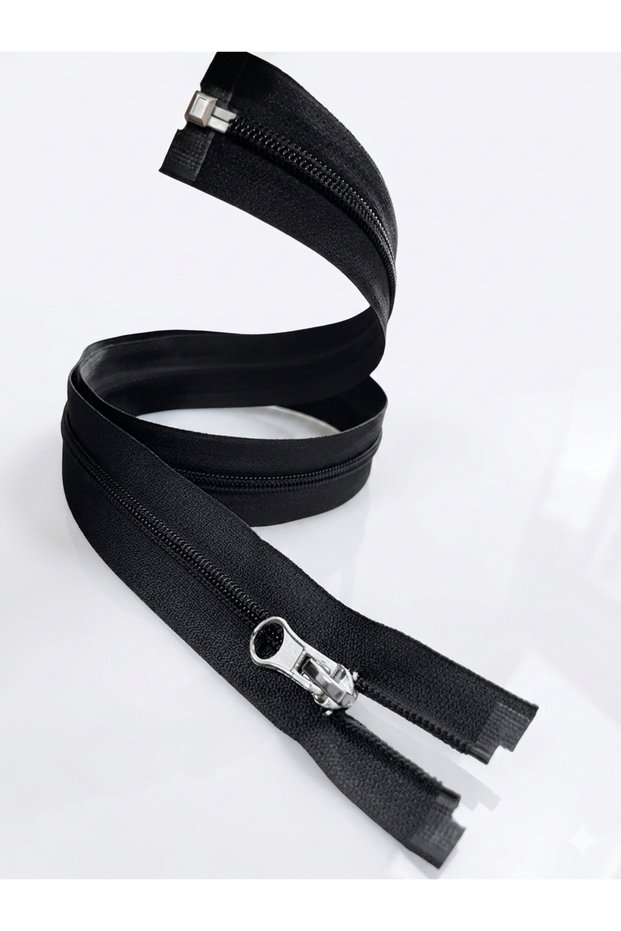 Type 10 Nylon Toothed Separated Zipper Black 100 cm 5 Pieces