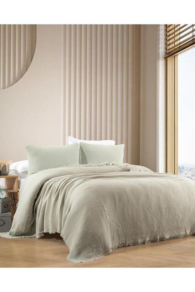 Carmella Muslin Double Pique 220X240 cm Stone