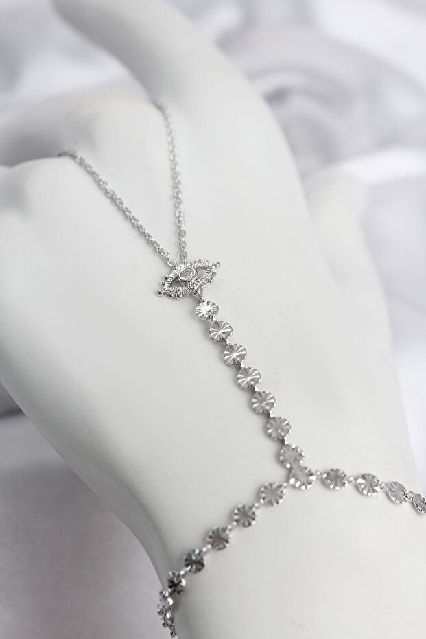 Silver Color Brass Zircon Stone Eye Model Shahmeran Tj-Sn780