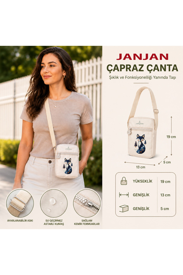 Women's Crossbody Chest and Shoulder Bag, Phone Wallet Bag, Cream Bag, Women's Walking Bag, Cream Canvas Women's Crossbody Bag, Waterproof, Women's Travel Bag, Women's Phone Bag