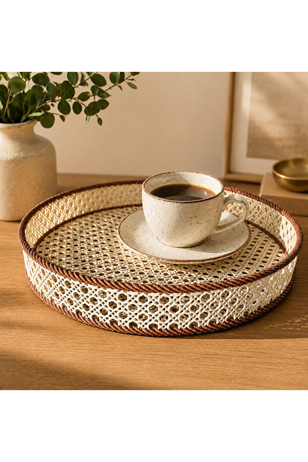 Tepsi Rattan Görünümlü