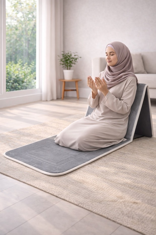 Foldable Prayer Mat with Back Support - 2