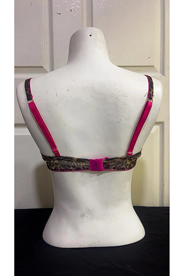 Leopard Patterned Half Support Bra Set - 4
