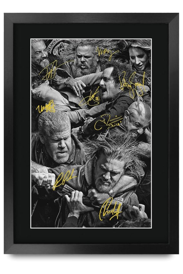 A3 FR Sons Of Anarchy TV Series Poster The Cast Signed Gift FRAMED A3 Printed Autograph Film Gifts Print Photo Picture Display