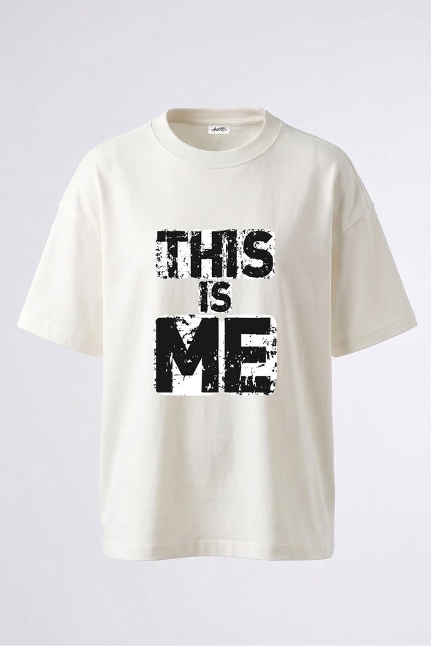 This Is Me Design Back Printed Cotton White Oversize T-Shirt