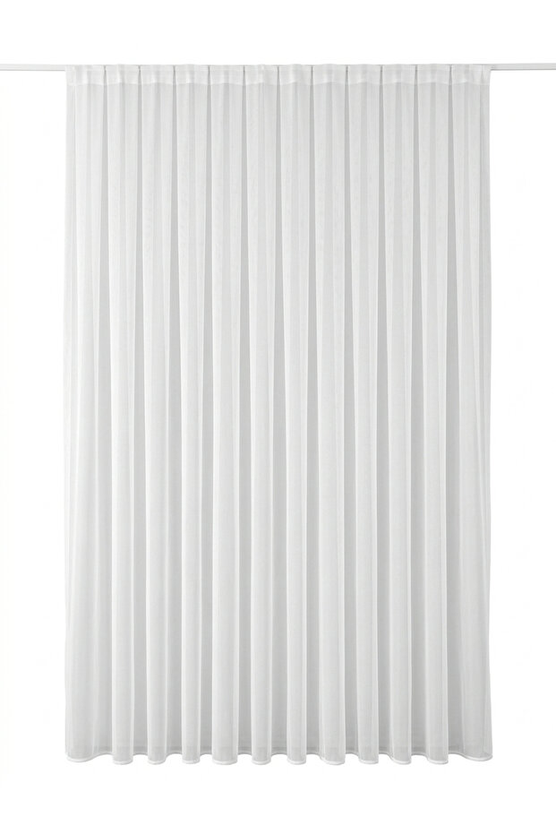 Transparent Bamboo Tulle Curtain 1/3 Dense Pleated Cornice Ready Modern Design - Trendy Model