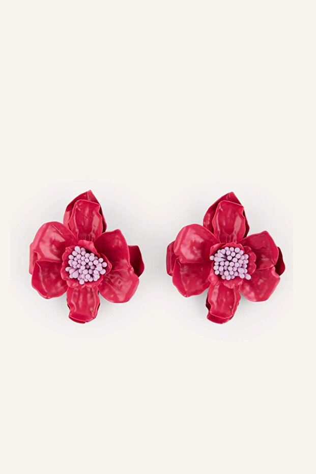 Women's Floral Fuchsia Earrings H9951Axns