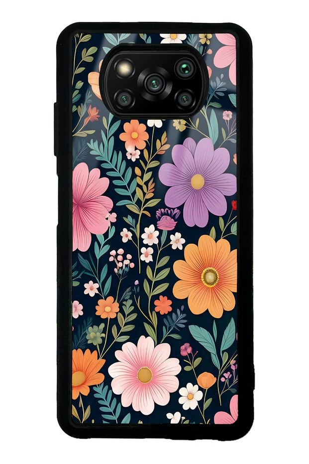 Xiaomi Poco X3 Glossy Phone Case with Flowers Design
