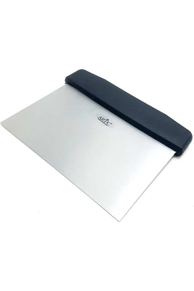 Flexible Dough Scrapper, Food Scraper Stainless Steel Gadget Multi-use Bowl Scraper Bench Scraper for Kitchen Silver (LL17)