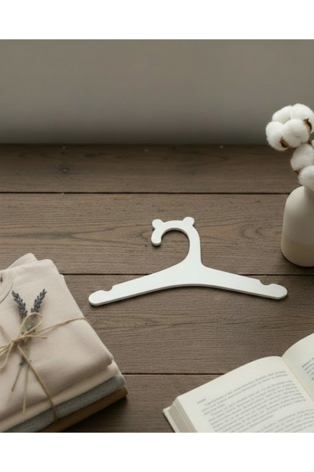Set of 7 Wooden Baby Clothes Hangers - Children's Hangers for Wardrobe