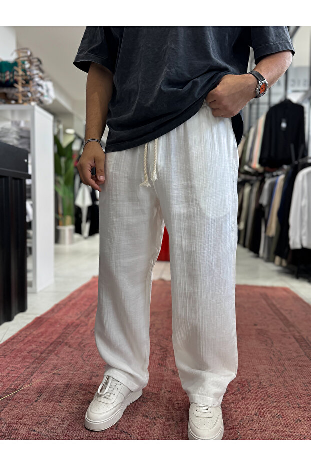 بنطلون موسلين أبيض RES-1002