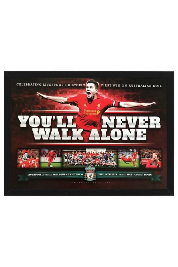 Liverpool vs Melbourne Victory FC A3 Framed Sportsprint - Memorabilia Gift for Football Soccer Fans