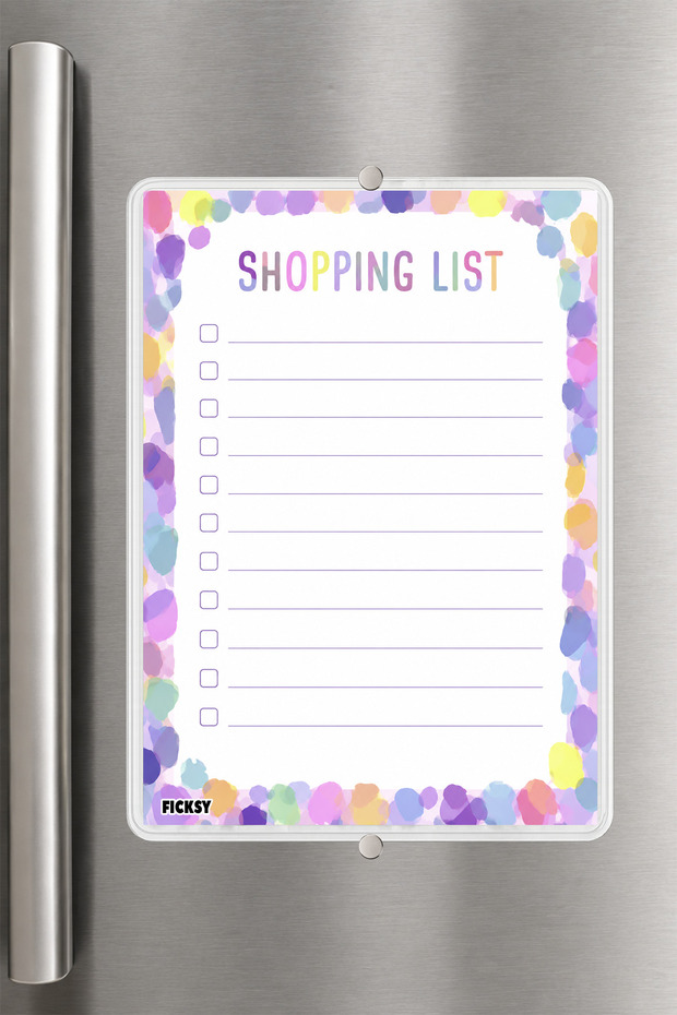 Shopping List - A5 - Magnetic - Pvc - Refrigerator Note Holder & Desktop - Summer Erase - Planner