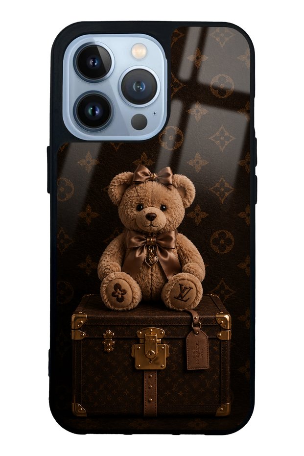 iPhone 13 Pro Luxury Brown Teddy Design Glossy Phone Case