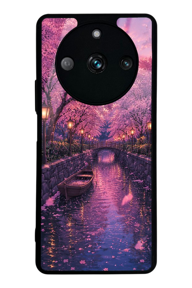 Realme 11 Pro Sakura Twilight Canal Design Glossy Phone Case