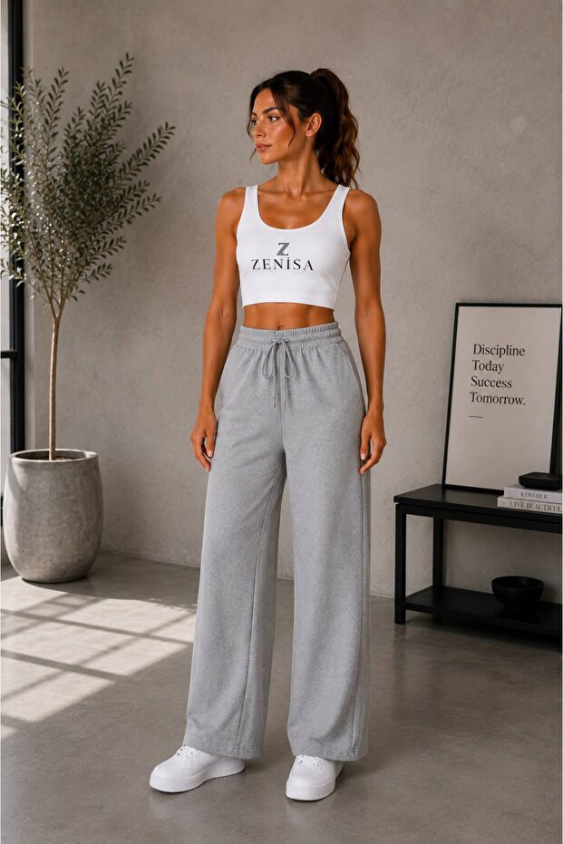 Gray Color Sweatpants Baggy Comfortable Fit