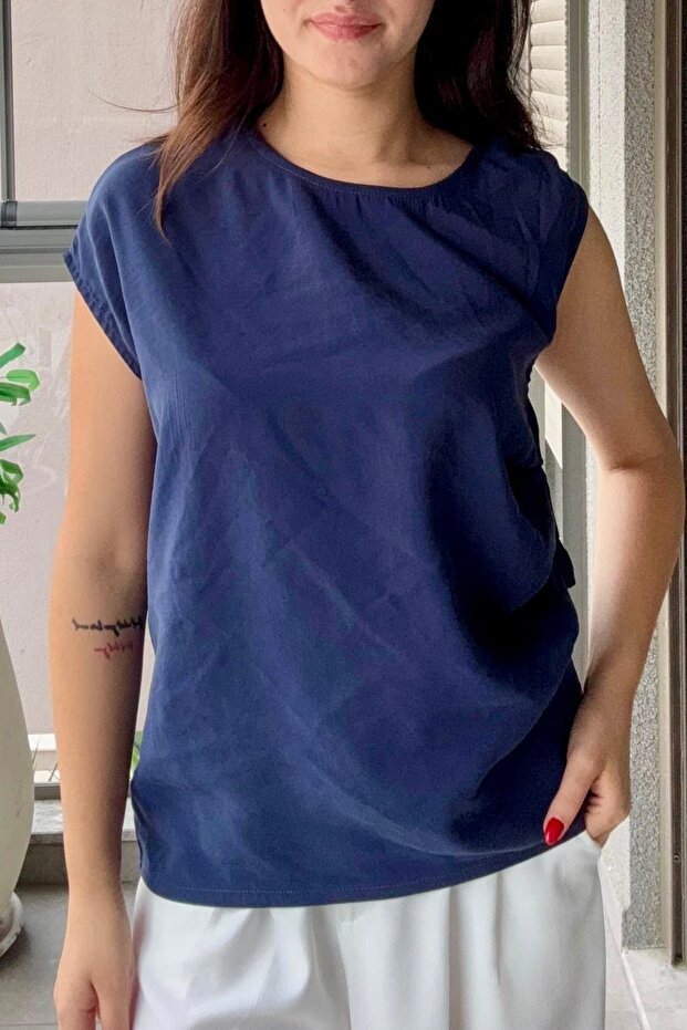 بلوزة بدون أكمام من قماش المودال المنسوج بتصميم أنيق - بلوزة نسائية عصرية مريحة MY3535