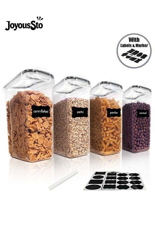 4 Pcs 2.8L(95oz) Small Airtight Cereal Containers Storage With Lid for Food Storage